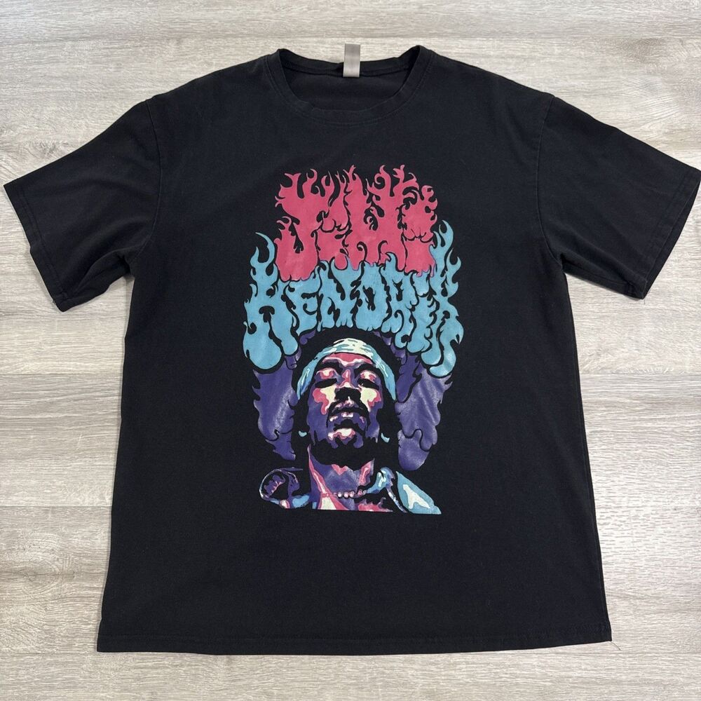 Jimi Hendrix Shirt Are You Experienced Men's Black Large Cotton Blend Rock Music